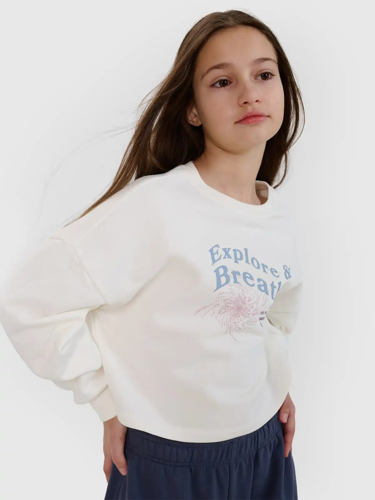 Sweat-shirt sans capuche pour fille