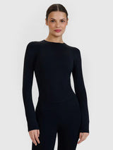 Camisola de Manga Comprida para Yoga com Abertura nas Costas para Mulher