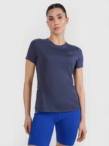 T-shirt de Corrida Feminina com Tecnologia 4F Dry e Bolsos Traseiros