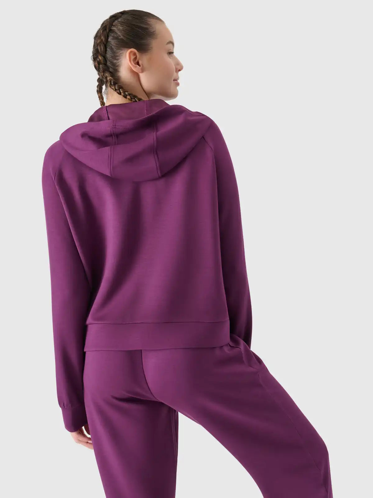 Sweatshirt de mulher em modal com fecho