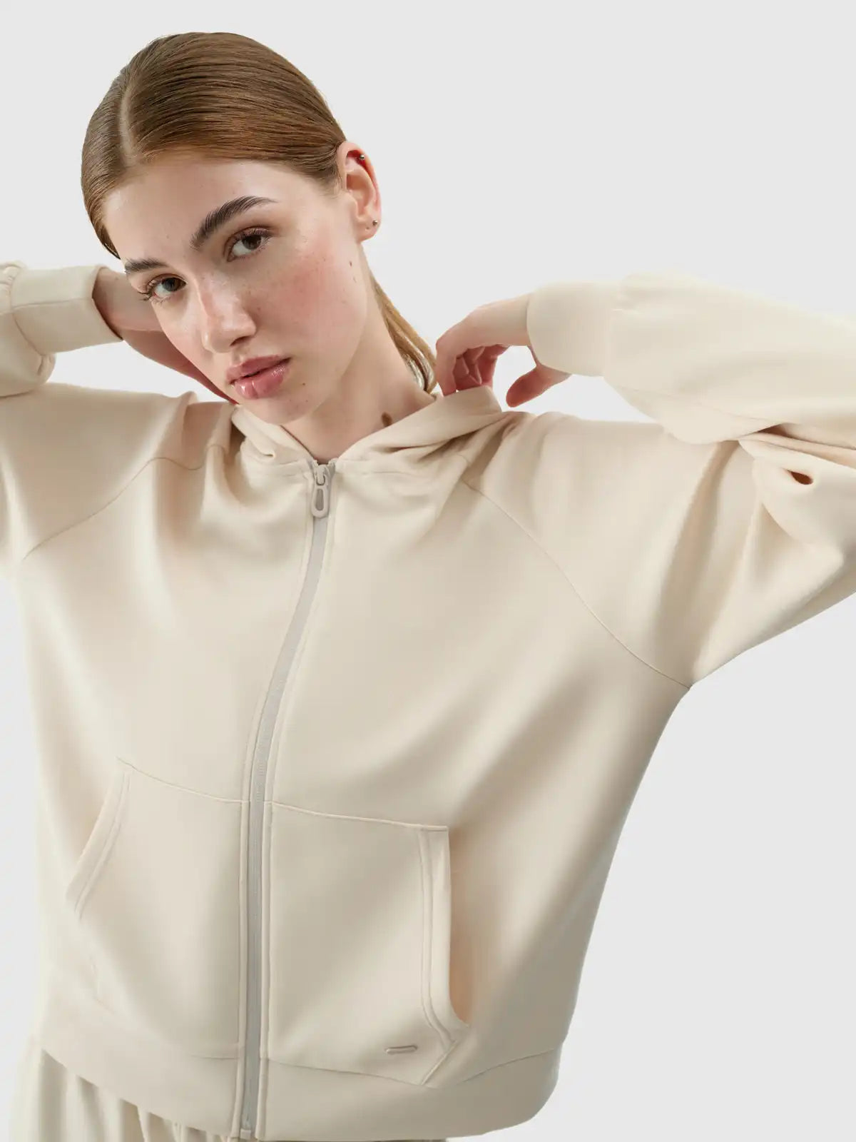 Sweat-shirt modal zippé pour femme