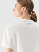 T-shirt court pour femme en maille gaufrée