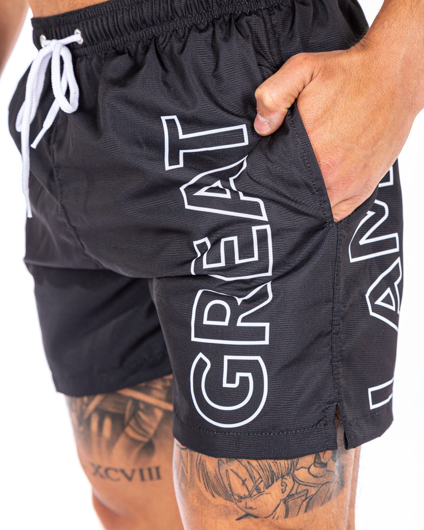 Great I Am Black beach shorts