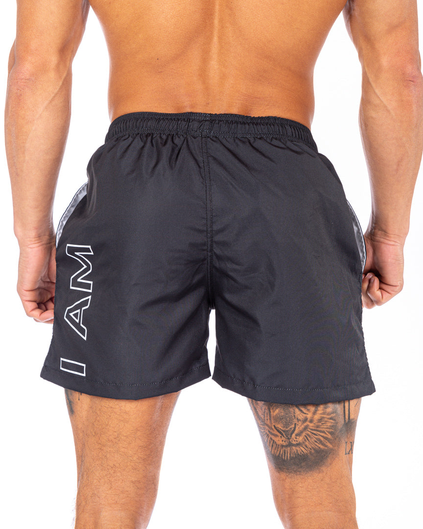 Great I Am Black beach shorts