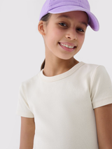 T-shirt lisa curta slim para menina