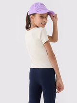 T-shirt lisa curta slim para menina