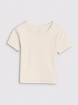 T-shirt lisa curta slim para menina