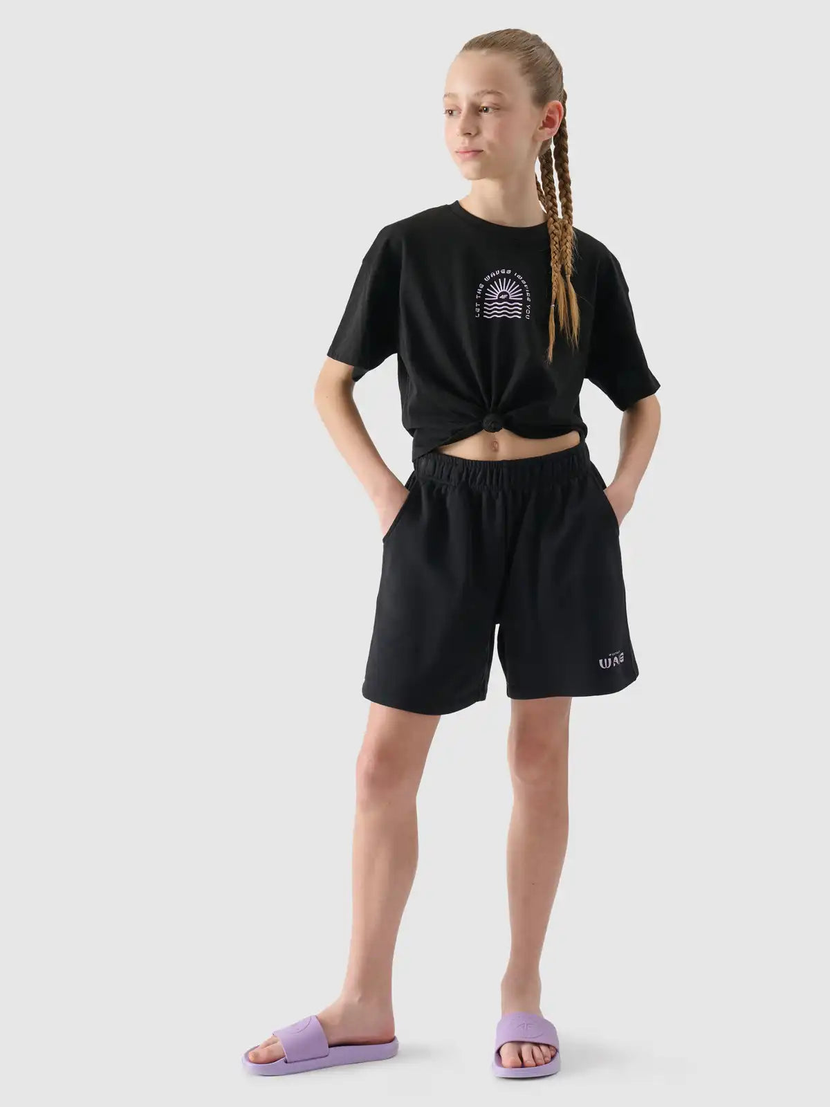 T-shirt Casual de Algodão Para Menina