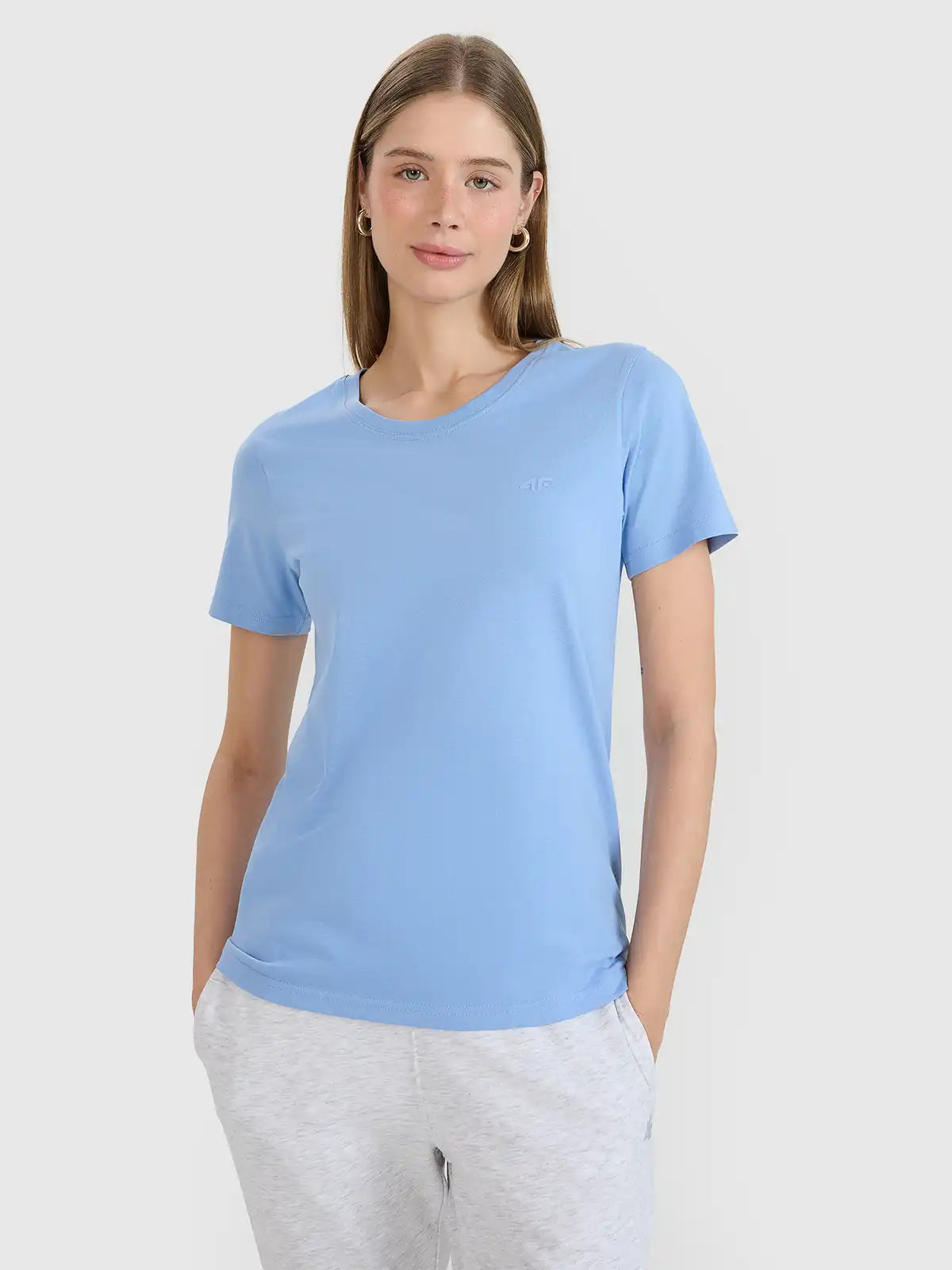 T-shirt uni régulier pour femme