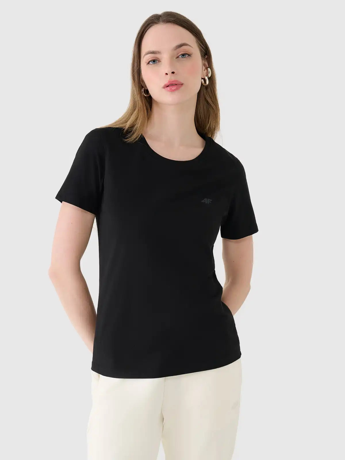 T-shirt uni régulier pour femme