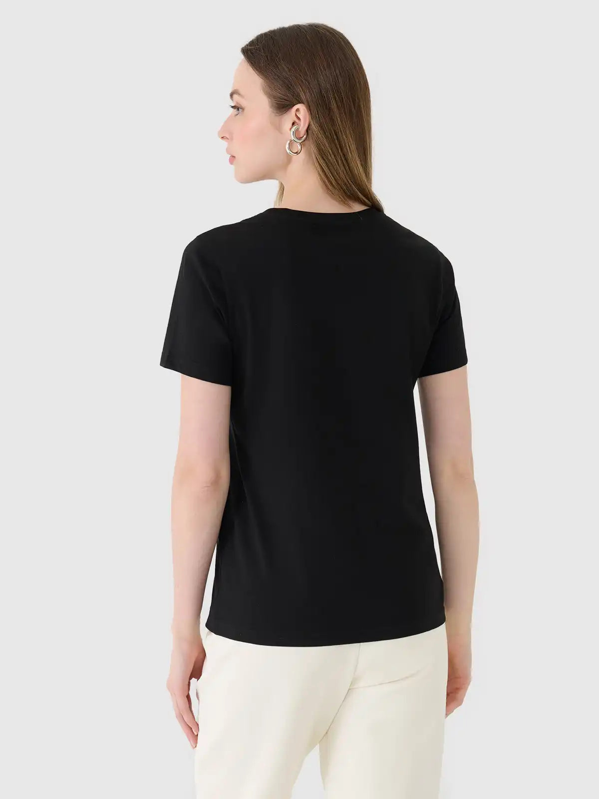 T-shirt uni régulier pour femme