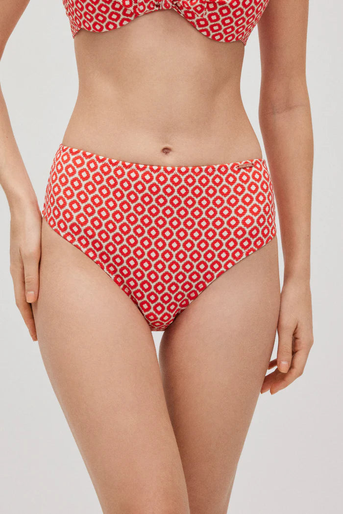 Cueca de biquíni em piqué com modelagem alta